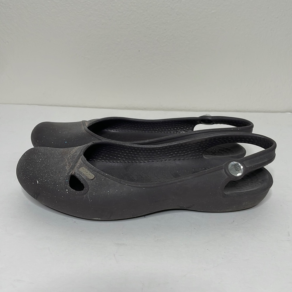 Crocs Womens Rubber Slingback Comfort Shoe sz 8 Brown‎